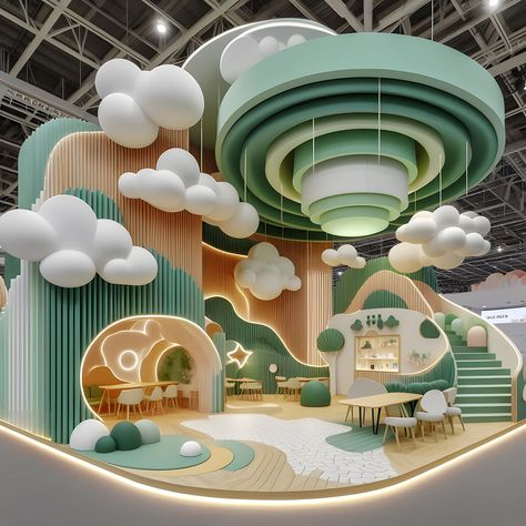 Circle Exhibition Design, Toy Exhibition Design, Baby Store Design, Event Design Branding, Kids Branding Design, Expo Stand, Museum Exhibition Design, Kids Indoor Playground, Exhibition Stall