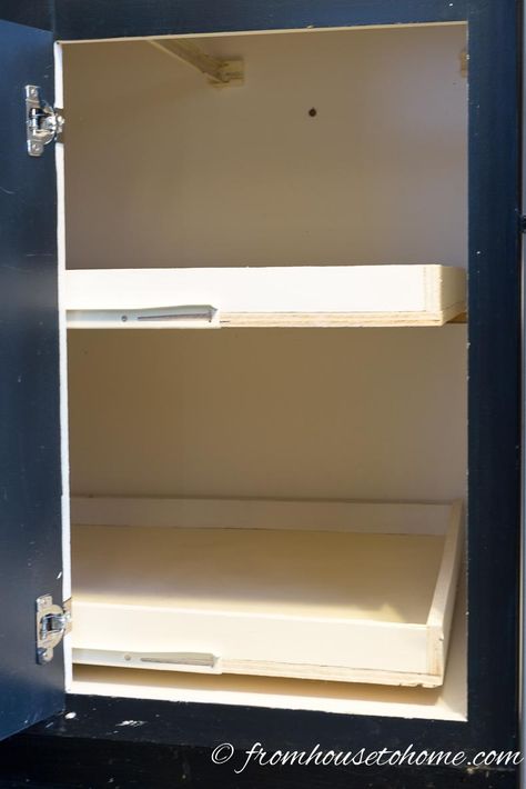 Blind Corner Cabinet Solutions, Cabinet Organization Diy, Corner Cabinet Solutions, Corner Cabinet Organization, Blind Corner Cabinet, Corner Base Cabinet, Slide Out Shelves, Corner Storage Cabinet, Corner Kitchen Cabinet