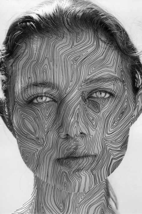 6x9 - Alana Dee Haynes Portraits With Patterns, Experimental Portrait Drawing, Rankin Destroy, Rankin Photography, Distortion Photography, Pattern Portrait, Pattern Photography, Surreal Artwork, Colored Pencil Artwork