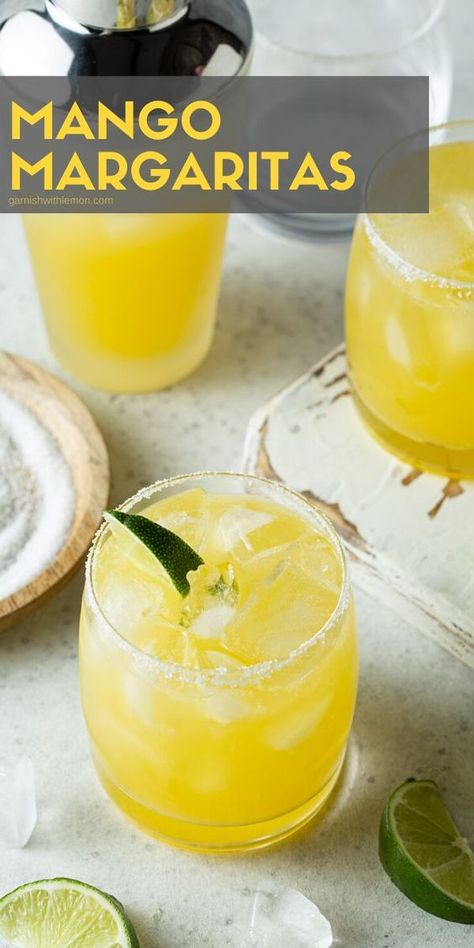 Margarita Recipes Mango, Tropical Margarita Recipe, Margaritas On The Rocks, Interesting Cocktails, Pitcher Margarita Recipe, Grapefruit Margarita Recipe, July Cocktails, Key Lime Margarita, Mango Margaritas