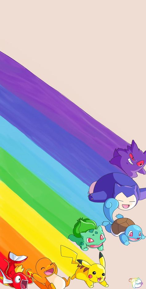 Rainbow Pokemon Wallpaper, Anime Pride Wallpaper, Pokemon Art Background, Pride Anime Wallpaper, Disney Pride Wallpaper, Discreet Pride Wallpaper, Rainbow Wallpapers For Iphone, Pride Wallpapers Iphone, Wallpaper Iphone Pokemon