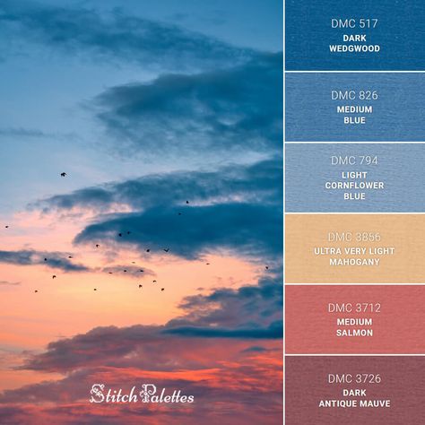 Sky Colour Pallete, Dusk Sky Color Palette, Beach Sunset Colors Palette, Evening Sky Color Palette, Sunrise Pallet Colour Palettes, Sunset Beach Palette, Blue Sunset Color Palette, Sky Palette Color, Sunset Color Palette Bedrooms