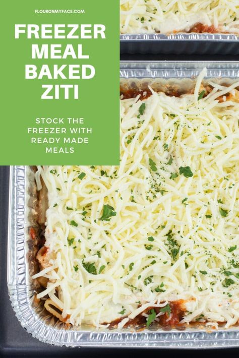 Freezer Baked Ziti, Baked Ziti With Ricotta, Beef Freezer Meals, Postpartum Meals, Freeze Ahead Meals, Homemade Meat Sauce, Easy Baked Ziti, Freezer Dinners, Freezer Recipes