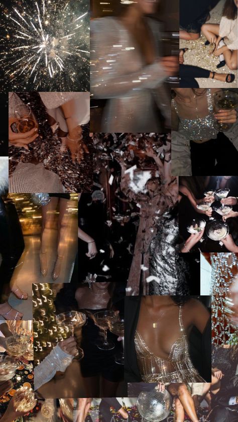 #newyearseve #aesthetic New Years Eve Aesthetic Party, New Years Collage, New Year Mood Board, New Year’s Eve Aesthetic, Nye Aesthetic, New Year Party Ideas, January Vibes, New Years Aesthetic, 8th Grade Tips