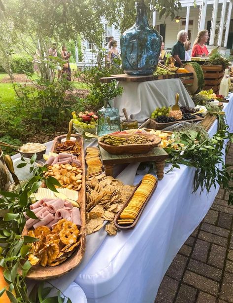 Appetizer Tables, Appetizer Table Display, Wedding Reception Food Tables, Wedding Food Table, Party Food Bars, Food Set Up, Catering Food Displays, Appetizers Table, Catering Display