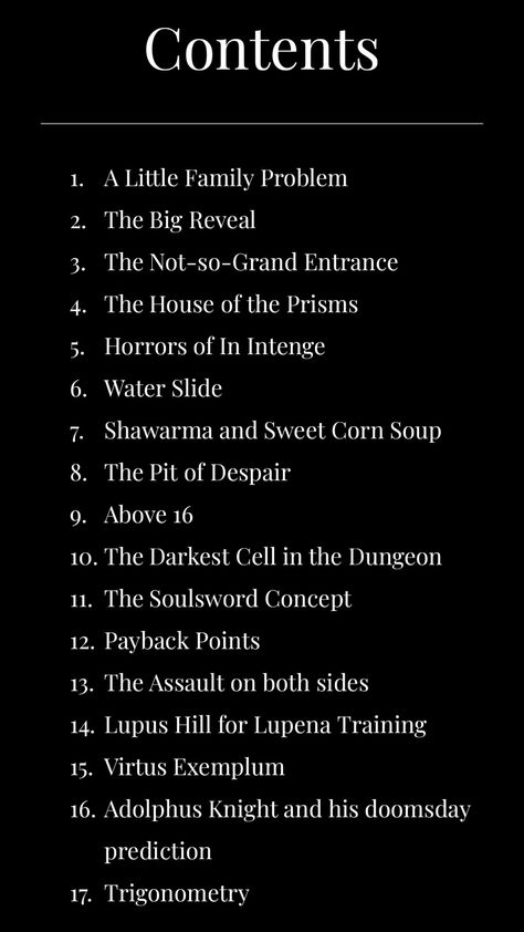 The chapter names of this debutant's book are grand!!! Names For Book Titles, Story Of My Life Title Ideas, Good Wattpad Story Names, Chapter Names For Wattpad, Titles For Wattpad Stories, Book Cover Name Ideas, Names For A Book Title, First Chapter Name Ideas, Ideas For Chapter Titles