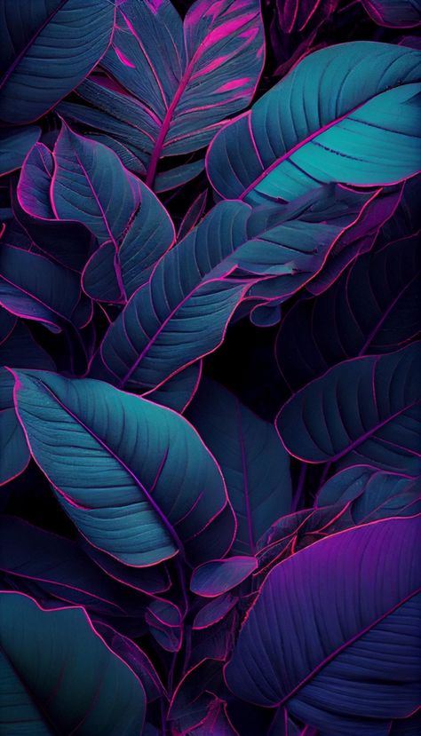 Neon Colors Aesthetic, Iphone Depth Effect Wallpaper, Purple And Green Wallpaper, Dark Teal Aesthetic, Purple And Green Aesthetic, Dark Purple Background, New Wallpaper Iphone, Nature Iphone Wallpaper, Plant Wallpaper