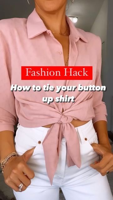 Doranellys Patton / Daily Style on Instagram: "Shirt hack! Easiest way to tie your button up shirt!🌸 Outfit details in my stories and link in bio!🛍 @shop.ltk Tag a friend that will love this reels! I really appreciate when you like, save and share this reels with friends ❤️ 🚫Do not repost my video content without my consent ® —————————— 🇪🇸 ¡Truco de camisa! ¡La forma más fácil de atar tu camisa de botones!🌸 ¡Detalles del atuendo en mis historias y enlace en bio! 🛍 ¡Etiqueta a una amiga a Ways To Button Up A Shirt, Buttoned Shirt Hacks, Cute Ways To Tie Button Up Shirts, How To Tie A Long Button Up Shirt, Tying Button Up Shirt Hack, Button Down Tie Front Shirt Outfit, Ways To Tie Button Up Shirt, Button Down Shirt Tie Hack, How To Tie Up A Button Up Shirt