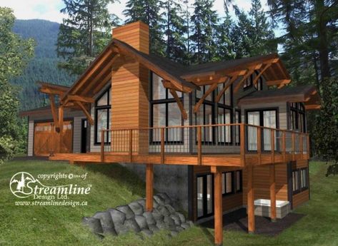 Timber Frame House Plans, Frame House Plans, Timber Frame Plans, Shaped House, House Plan With Loft, Timber Frame House, Mountain House Plans, Cabin House Plans, Lake House Plans