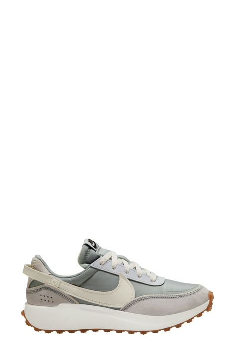 Nike Waffle Debut Sneaker (Women) | Nordstrom Fall Sneakers Nike, Womens Sneakers 2024, Slacks And Sneakers Women, Nike Waffle Debut Outfit, Nikes For Women, Womens Fall Fashion 2024, Sneakers With Leggings, Dressy Tennis Shoes, Mom Sneakers