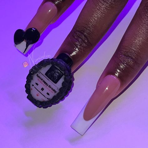 Drake Nail Ideas, Drake Inspired Nails, Drake Concert Nails, Ratchet Happy Birthday, Drake Nails, Happy Birthday Nails, Poppin Nails, Drake Concert, Concert Nails