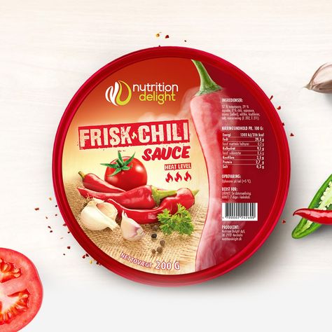 Chili sauce label Design on Behance Chili Sauce Packaging Design, Product Sticker Label Design, Chili Packaging, Food Sticker Design, Sun Packaging, Sauce Label Design, Sauce Packaging, Food Logo Design Inspiration, Color Knowledge