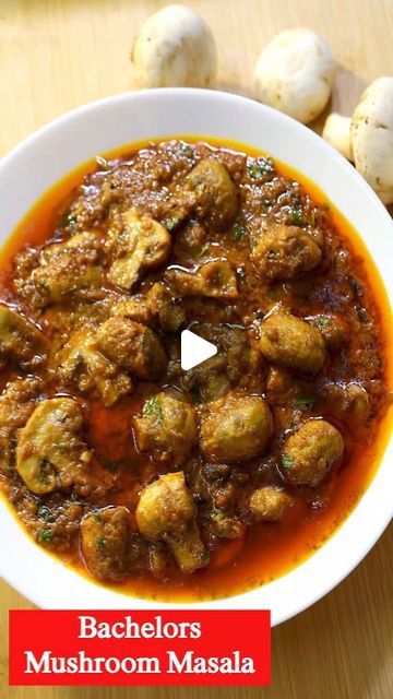 Mushroom Curry Recipe, Mushroom Recipes Indian, Mushroom Masala Recipe, Easy Mushroom Recipes, Mushroom Masala, Mushroom Curry, Sweet Dishes Recipes, Mushroom Gravy, Masala Recipe