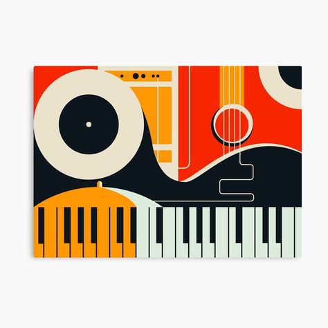 Get my art printed on awesome products. Support me at Redbubble #RBandME: https://www.redbubble.com/i/canvas-print/Jazz-Design-6-by-SKvector/99156857.5Y5V7?asc=u Music Wall Design, Music Illustration Design, Abstract Music Art, Jazz Illustration, Jazz Design, Music Graphic Design, Music Art Painting, Arte Jazz, Musical Wall Art