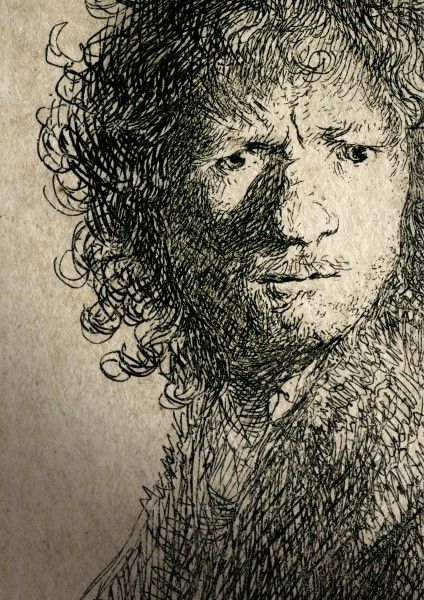 Surface Drawing, Rembrandt Etchings, Rembrandt Drawings, Rembrandt Self Portrait, Point Art, Pen And Wash, Rembrandt Van Rijn, Master Drawing, White Drawing