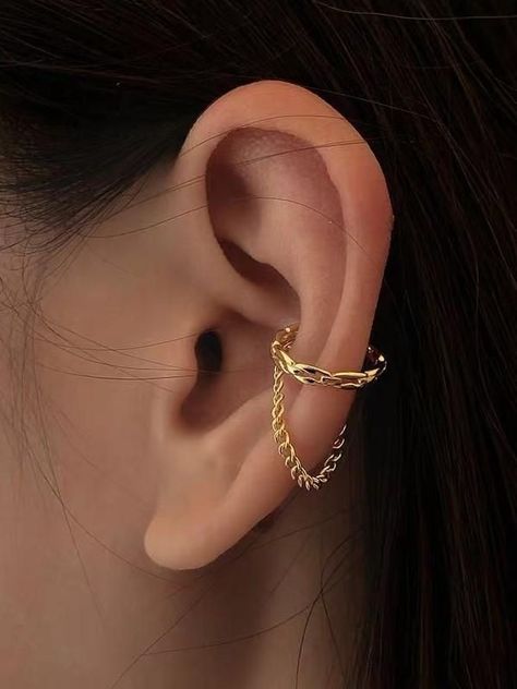 Pinterest Ears, Eat Cuffs, Smeared Lipstick, Ear Cuffs No Piercing, Rhinestone Ear Cuff, Kpop Earrings, Homecoming Freshman, Conch Piercing Jewelry, Conch Jewelry