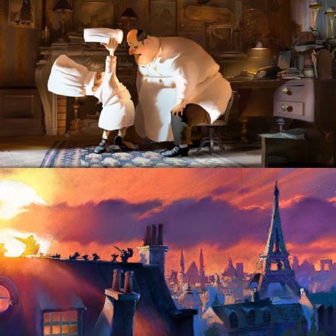 Ratatouille concept art by Robert Kondo Robert Kondo Art, Ratatouille Concept Art, Robert Kondo, Movie Concept Art, Color Script, Environment Art, Environmental Art, Art Inspo, Golden Retriever