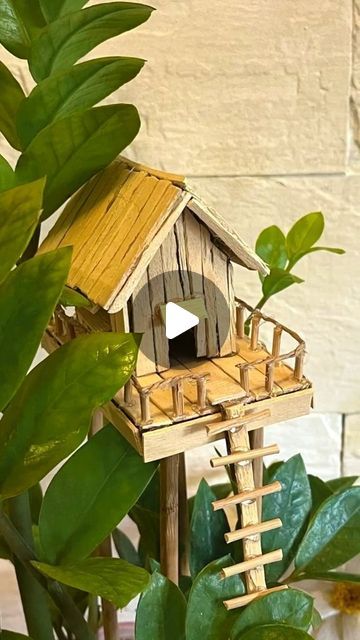 Mini Tree House, Mini Tree, Pinterest Diy Crafts, Plants Decor, Popsicle Stick Crafts, Pinterest Diy, House Plants Decor, Garden Stuff, Cozy Vibes