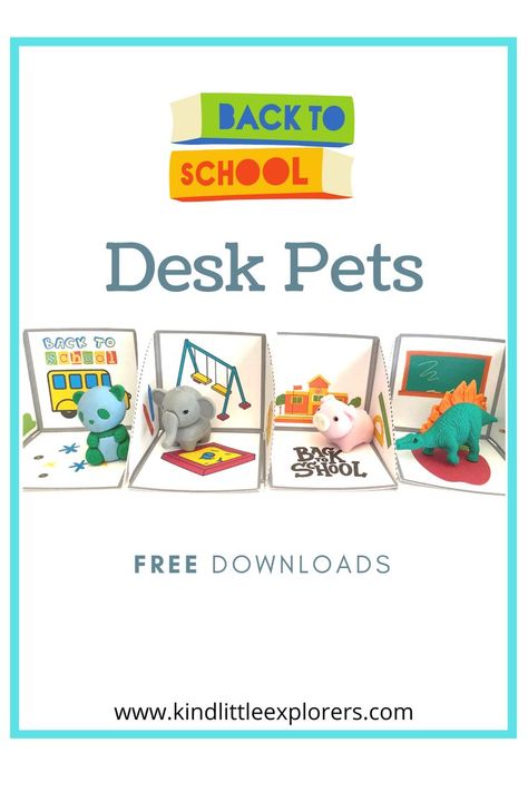 Celebrate the first day of school with school-themed desk pet homes. Desk pets are a fun classroom and behavior management tool for teachers and homeschool families. They can be used as gifts from teachers to students. Some teachers and homeschool parents have opened up their class pet adoption centers. They're excellent treasure box alternatives. al Click to enjoy free desk pet home printables! Desk Pet Habitat Printable, Desk Pets Homes, Fake Class Pet, Desk Pet Homes, Desk Pet Habitat, Gifts From Teachers To Students, Desk Pets, Free Desk, Home Printables