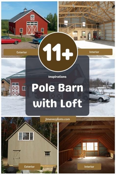 Pole Barn with Loft: 11+ Inspirations and 6 Interesting Facts You Must Know Shop Loft Ideas, Pole Barn Interior Ideas, Pole Barn With Loft, Barn Loft Ideas, 30x40 Pole Barn, Pole Barn Loft, Barn Loft Apartment, Metal Barn House Plans, Pole Barn With Living Quarters