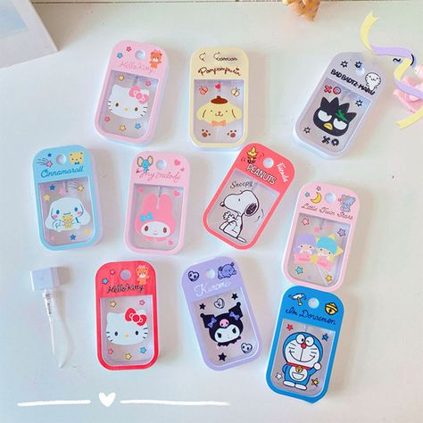 Kawaii My Melody Cinnamoroll Cartoon Bottled 45ml Card Spray Perfume Alcohol Hand Sanitizer Empty Bottle Carry-on Spray Gift - Movies & Tv - AliExpress Bottle Cute, Bar A Bonbon, Bottle Dispenser, Produk Apple, Botol Air, Hello Kit, Alcohol Gifts, Cute Stationary, Hello Kitty My Melody