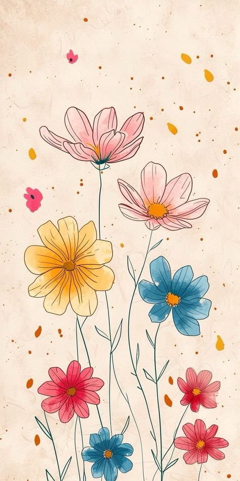 Shared via PhotoDirector Cute Wallpapers For Phone Simple, Simple Flower Wallpaper, Pink Flower Drawing, Watercolor Flowers Wallpaper, Cute Home Screen Wallpaper, Phone Wallpaper Boho, Desain Quilling, Iphone Wallpaper Landscape, Floral Wallpaper Iphone