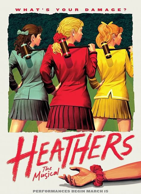 Musical Theatre Posters, Heathers Movie, Broadway Posters, Heathers The Musical, Old Movie, Theatre Life, Theatre Poster, Broadway Musical, Broadway Musicals