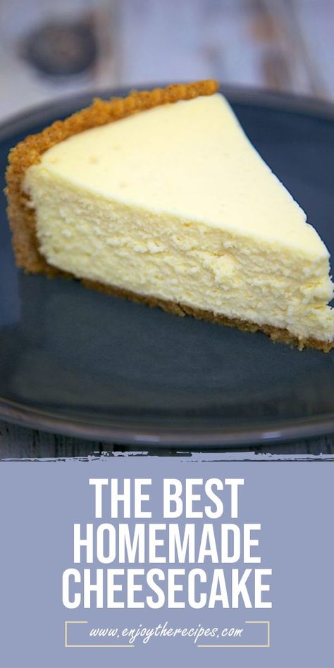 The Best Homemade Cheesecake - #desserts #cheesecake #yummy #simsimarecipes #baking  Enjoy The Recipes Best Homemade Cheesecake Recipe, Best Homemade Cheesecake, Homemade Cheesecake Recipes, Fluffy Cheesecake, Dessert Cheesecake, Homemade Graham Cracker Crust, Homemade Graham Crackers, Homemade Cheesecake, Healthy Cake Recipes