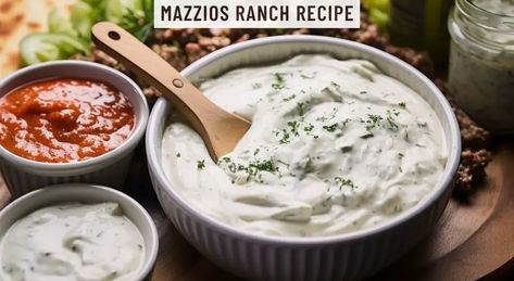 Mazzios Ranch Recipe Mazzios Ranch Dressing Recipe, Mazzios Ranch, Mazzios Ranch Recipe, Zesty Ranch, Ranch Dressing Recipe, Top Secret Recipes, Kitchen Guide, Ranch Recipe, Salsa Dip