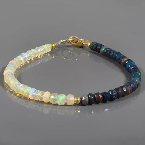 Black Ethiopian Opal Braceletnatural Ethiopian Welo Fire Opal - Etsy Serbia Opal Choker, Bracelet Gemstone, Opal Beads, Gemstone Beaded Bracelets, Opal Bracelet, Birthstone Gifts, Bracelet Sterling Silver, October Birthstone, Fantasy Jewelry