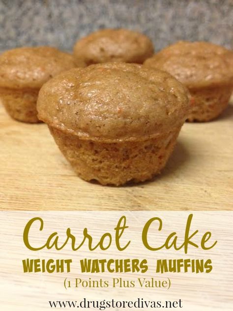 Weight Watchers Carrot Cake Muffins Only 1 Points Plus Value each!! Quick and easy too only three ingredients! Weight Watchers Muffins, Sandwich Vegetarian, Muffins Blueberry, Plats Weight Watchers, Weight Watchers Snacks, Weight Watchers Recipes Desserts, Points Plus, Weight Watchers Breakfast, Weight Watcher Dinners