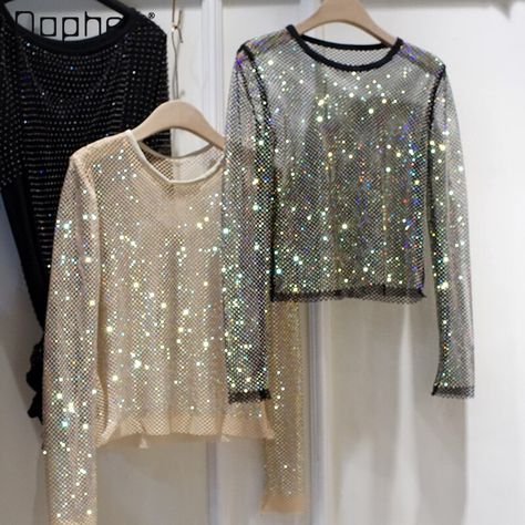 Shiny Blouse, Dance Tops, Club Tops, Spring Sweater, Bottoming Shirt, Womens Long Sleeve Shirts, Basic Shirts, Top Trends, Fashion Tees