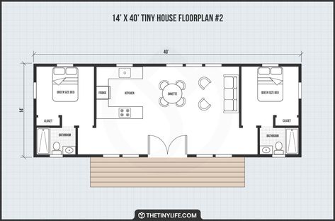 14 x 40 Tiny Home Designs, Floorplans, Costs and More - The Tiny Life Small House Design Floor Plan, Tiny Home Floorplan, Tiny Home Designs, 3 Bedroom Home Floor Plans, Building A Custom Home, Shed Tiny Home, Shed Floor Plans, Guest House Plans, Off Grid Tiny House