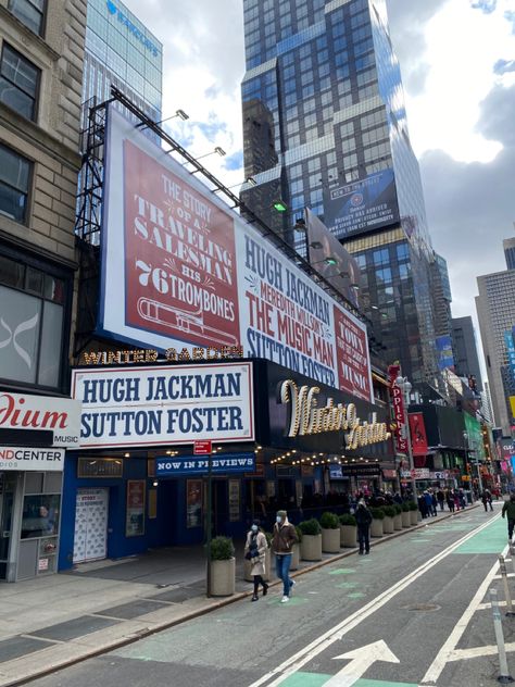 Broadway marquee The Music Man revival Winter Garden Theatre #hughjackman Zaneeta Shinn, Music Man Broadway, Broadway Marquee, Christmas Nyc, Stage Crew, Broadway Posters, Winter Garden Theatre, Sutton Foster, Fiddler On The Roof