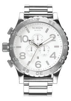 Nixon 51-30 Chrono, High Polish / White Nixon Watch Men, Surf Watch, Golf Watch, Nixon Watch, Chrono Watches, Mens Chronograph, White Watch, Chronograph Watch Men, Golf Shoes Mens