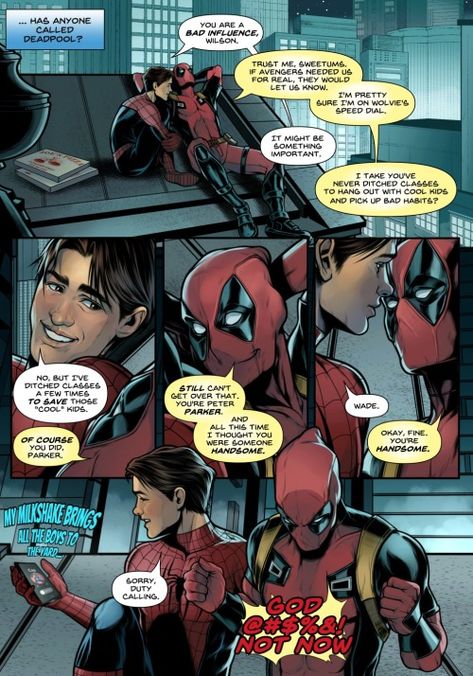 Spideypool Comic, Spider Man Deadpool, Deadpool Love, All Spiderman, Deadpool X Spiderman, Deadpool Funny, Deadpool And Spiderman, Deadpool Comic, Avengers Comics