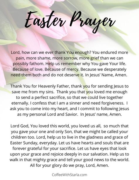 Easter Prayer, Easter Speeches, Dinner Prayer, Easter Scriptures, Prayer Ideas, Sunday Prayer, Easter Prayers, Easter Messages, Resurrection Sunday