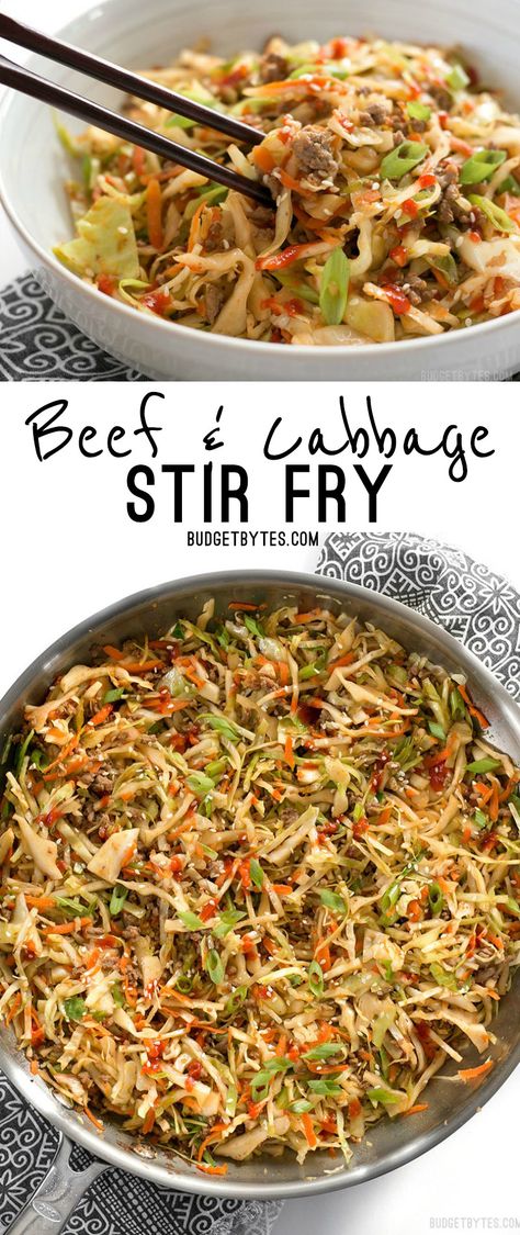 Beef And Cabbage Stir Fry, Cabbage Stir Fry, Cibo Asiatico, Beef And Cabbage, Diner Recept, Resep Diet, Think Food, Cabbage Recipes, Stir Fry Recipes