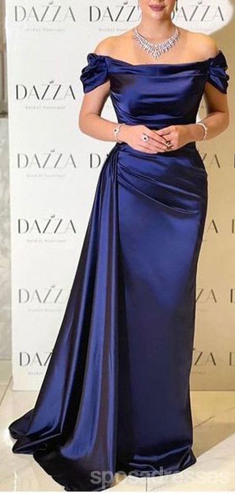 Navy Blue Elegant Dress, Navy Blue Bridesmaid Dresses Long, Long Navy Blue Bridesmaid Dresses, Cheap Long Bridesmaid Dresses, Navy Blue Long Dress, Cheap Bridesmaid Dresses Online, Types Of Gowns, Blue Satin Dress, Navy Blue Prom Dresses