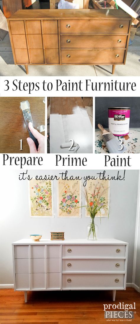 3 Steps to Paint Furniture by Prodigal Pieces | prodigalpieces.com Wooden Furniture Ideas, Antiquing Furniture Diy, Cheap Living Room Furniture, Painting Wooden Furniture, Painting Wood Furniture, Paint Wood, Wooden Dresser, Learn How To Paint, Painting Furniture