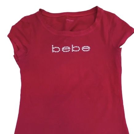 Bebe Shirt 2000s Outfit, Bebe Shirt 2000s, Bebe Clothes 2000s, 2000s Tshirts, 2000s Shirts, 2000 Clothes, Bebe Shirts, Y2k Street Style, 00s Mode