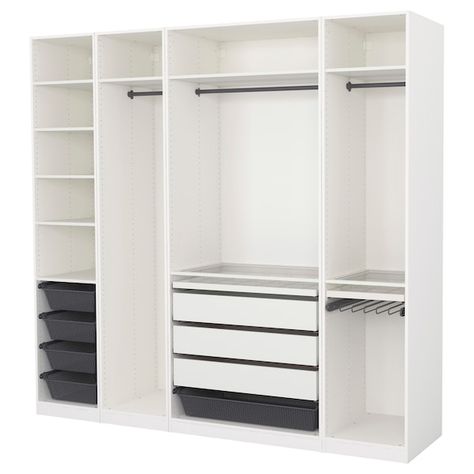 PAX Armoire-penderie - blanc - IKEA Fabric Storage Solutions, Pax Closet, Ikea Pax Closet, Closet Planning, Ikea Closet, Ikea Pax Wardrobe, Walking Closet, Pax Wardrobe, Closet Layout