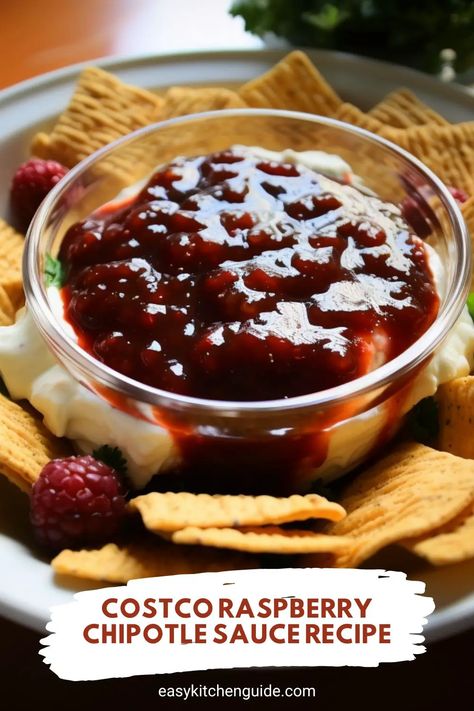 Have you ever tried Costco Raspberry Chipotle Sauce? If not, get ready to indulge in a unique combination of sweet raspberries and smoky chipotle peppers. The Original Roasted Raspberry Chipotle Sauce Recipes, Cherry Chipotle Sauce, Raspberry Chipotle Dip, Chipotle Sauce Recipe, Chipotle Dip, Chipotle Pepper Sauce, Raspberry Chipotle Sauce, Red Pepper Dip, Jalapeno Sauce