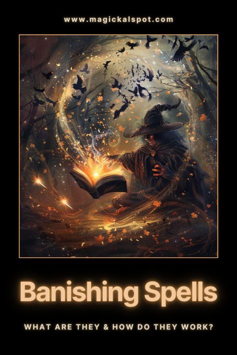 Empower your practice with 'Banishing Spells: What are they & how do they work?' 🚫✨. Learn the art of removing negative energies, unwanted influences, and obstacles from your life. Discover techniques and tips for effective banishing rituals that restore balance and peace. Ideal for those seeking protection and purification in their spiritual journey. 🌿🔮 #BanishingMagic #SpiritualCleansing Baneful Magick Spells, Banishing Magick, Banishing Spells, Banishing Ritual, Full Moon Spells, Wiccan Rituals, Banishing Spell, Magickal Herbs, Moon Spells