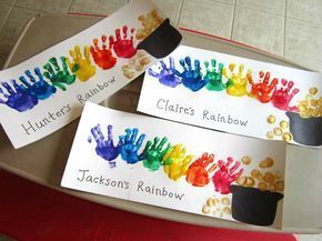 Here are bunch of fun st patricks day handprint, footprint, and fingerprint crafts for kids to make! Find leprechauns, gold, rainbows, and shamrocks! Handprint Crafts For Kids, Basketball Crafts, Sant Patrick, St Patricks Day Crafts, Fingerprint Crafts, March Crafts, St Patricks Crafts, St Patricks Day Crafts For Kids, St Patrick Day Activities