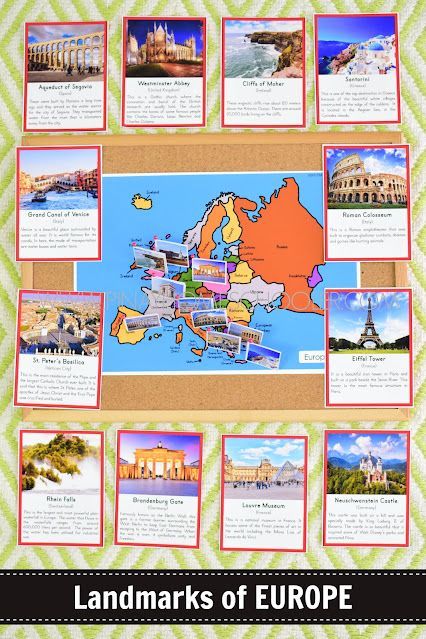 Learning about the Landmarks of Europe Montessori Culture, Ancient Europe, Montessori Printables, Europe Continent, Baby Wishlist, World Geography, Cycle 3, Afterschool Activities, Kids Learning Activities