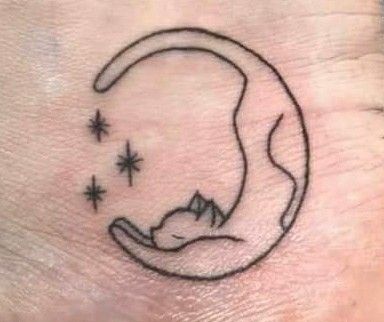 Dainty Emo Tattoos, Tattoos For Earth Signs, Black Cat Heart Tattoo, Lily And Moon Tattoo, Witchy Tattoos Ideas, Blocky Tattoos, Dark Edgy Tattoos, 80s Inspired Tattoos, Little Cover Up Tattoos