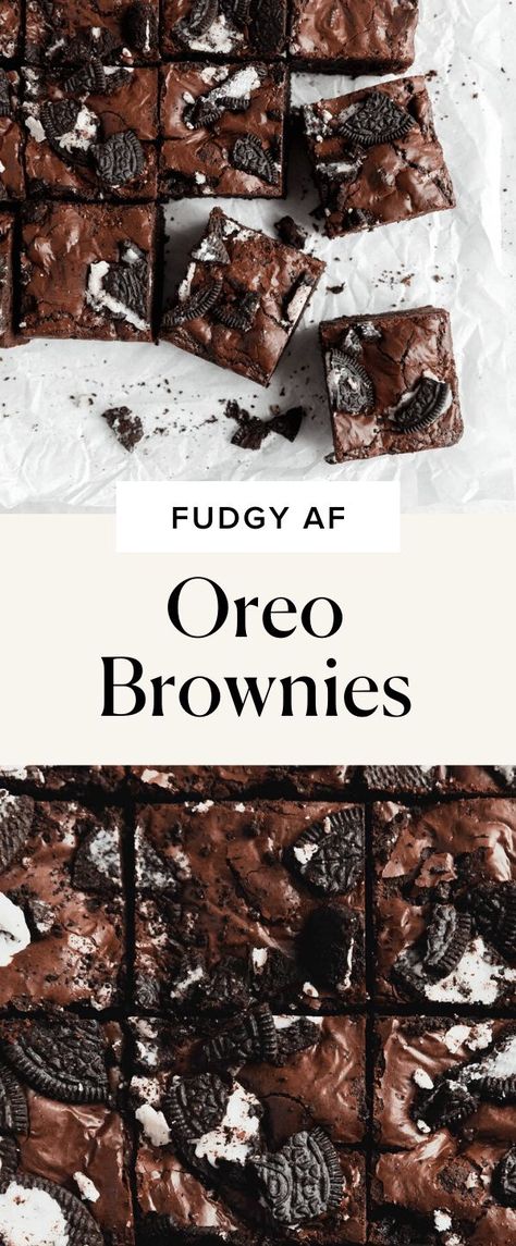 Preppy Food, Oreo Brownies Recipe, Brown Board, Oreo Dessert Recipes, Broma Bakery, Oreo Brownies, Fun Baking, Oreo Recipes, Black Color Hairstyles