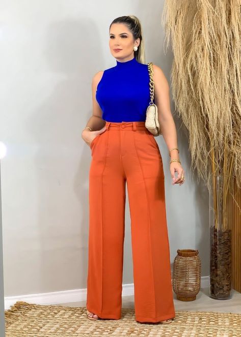 Green Outfits For Women Casual, Orange Pants Outfit Work, Orange Pants Outfit, Green Outfits For Women, Bright Colored Outfits, Green Outfits, Fashionable Work Outfit, Colour Combinations Fashion, Color Combos Outfit