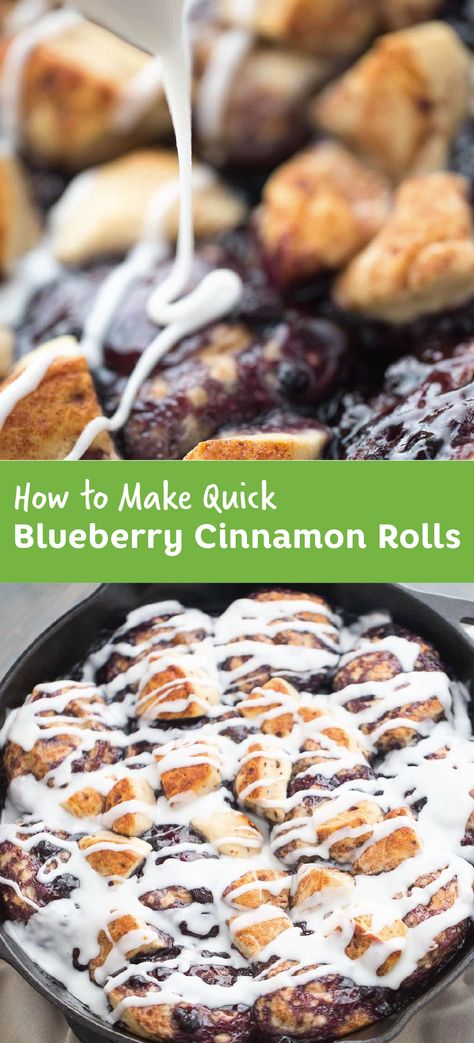 Cinnamon Rolls With Blueberry Pie Filling, Cinnamon Roll With Blueberries, Blueberry Pie Filling Cinnamon Roll Bake, Cinnamon Rolls With Blueberries, Blueberry Cinnamon Rolls Easy, Blueberry Cinnamon Roll Bake, Blueberry Cinnamon Roll Casserole, Cinnamom Rolls, Skillet Cinnamon Rolls